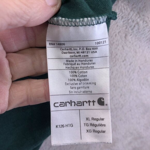 Carhartt Mens T-Shirt XL Long Sleeve Original Fit Crew Neck Classic Pocket Tee - Picture 7 of 11